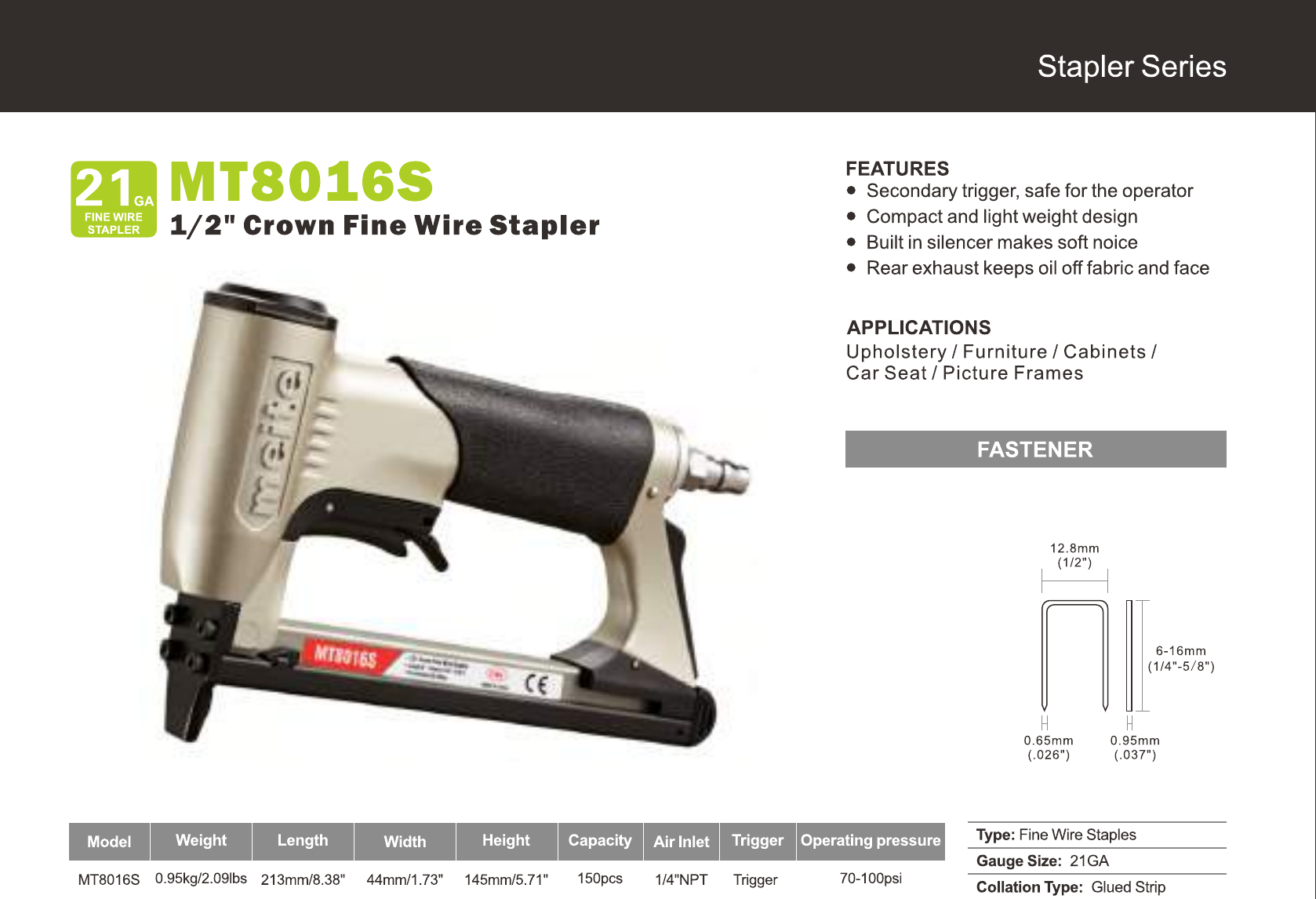 Zszywacz pneumatyczny Meite MT8016ALM