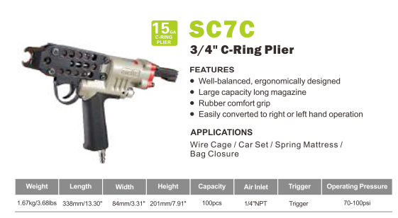 Spinacz do C-ringów Meite SC7E