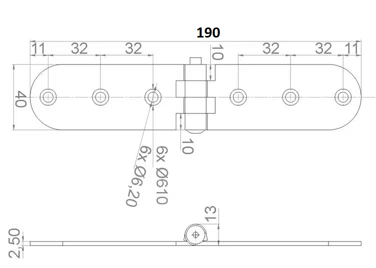 Zawias skrzyniowy + bargiel sc-67